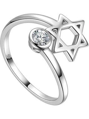 A, Solitaire Star Of David Ring Sterling Silver Star of David Ring